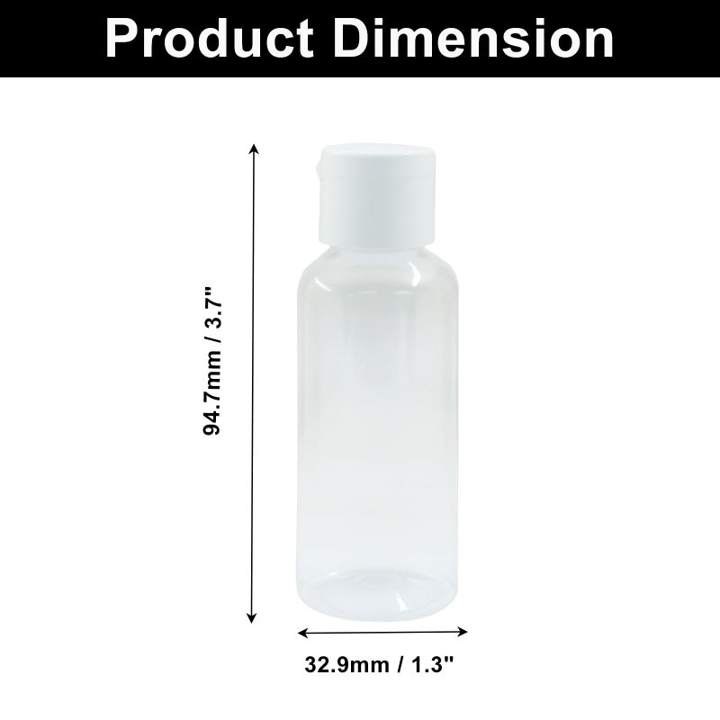Marvexi 50Pcs 50ml/1.7oz Empty Travel Plastic Squeeze Bottles, Empty Hand Sanitizer Bottles Bulk for Hand Sanitizer, Shampoo, Cosmetic, Toiletries(Clear, White) - Image 4